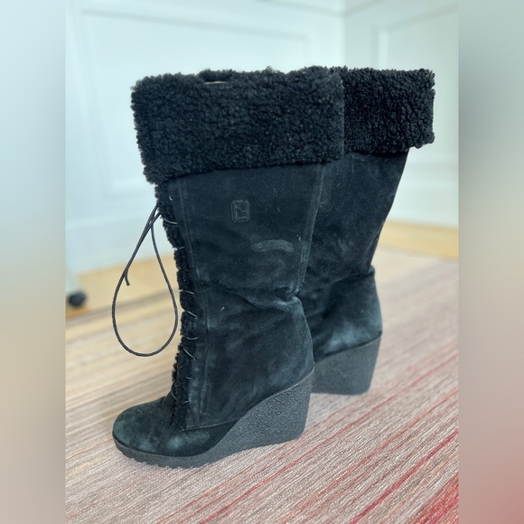 Fendi Suede Winter Boots with Shearling Top - Picture 10 of 13